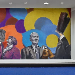 Read more about the article A mural honoring scientists hung in Pfizer NYC lobby for 60 years . Now it up for grabs.
