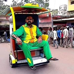 Read more about the article Peak bengaluru , peak comfort : auto driver installs office chair in autorickshaw