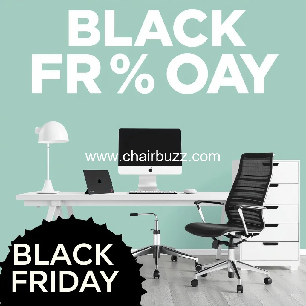 Artistic representation for 15% off black friday: grab popular office chairs for your workspace!