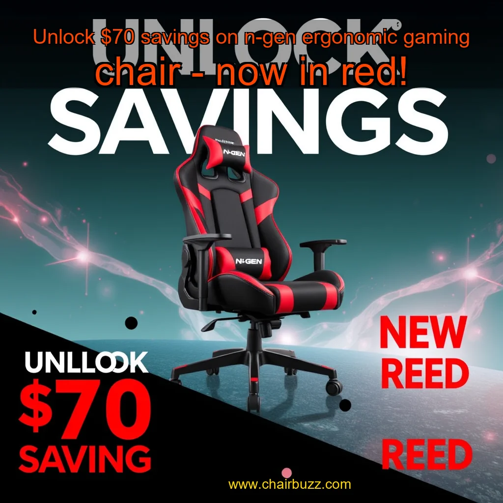 Artistic representation for Unlock $70 savings on n-gen ergonomic gaming chair - now in red!
