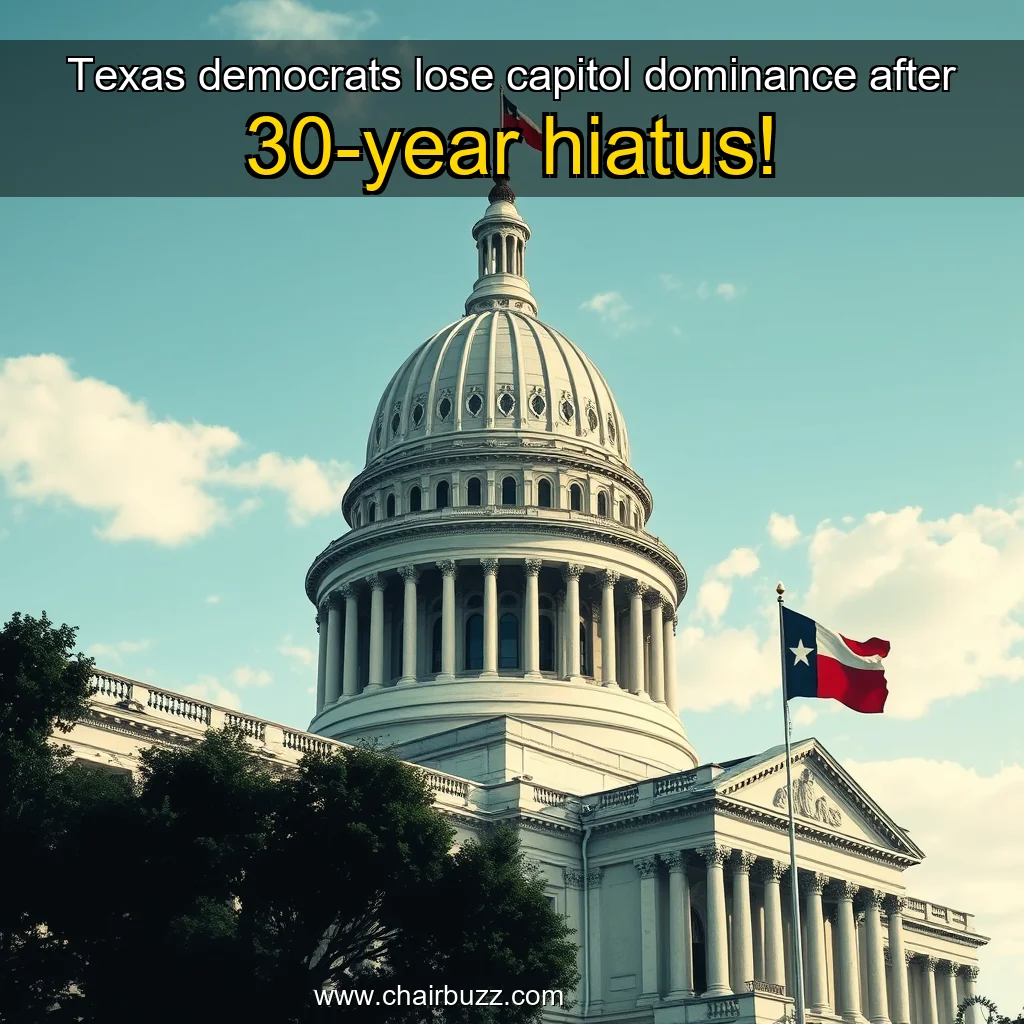 Artistic representation for Texas democrats lose capitol dominance after 30-year hiatus!
